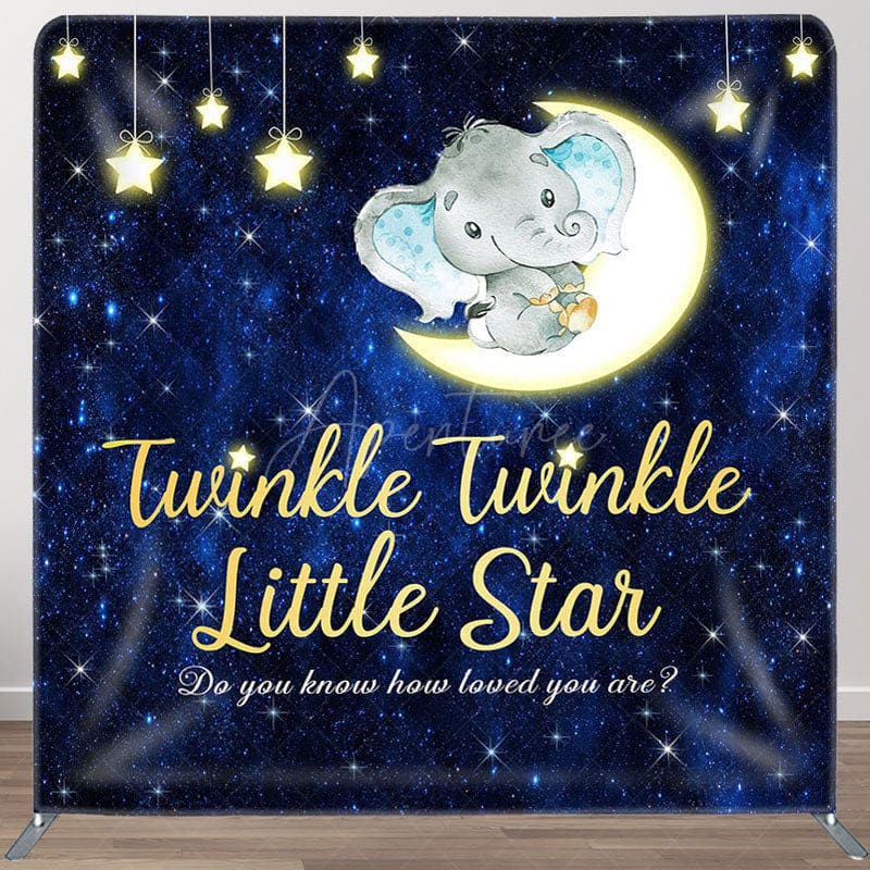 Aperturee - Aperturee Twinkle Litter Star Fabric Backdrop Cover for Baby Shower