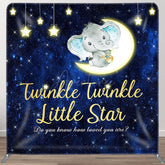 Aperturee - Aperturee Twinkle Litter Star Fabric Backdrop Cover for Baby Shower