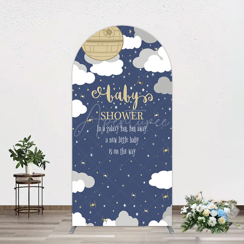 Aperturee - Aperturee Twinkle Moonlight Night Baby Shower Arch Backdrop