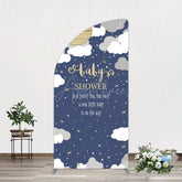 Aperturee - Aperturee Twinkle Moonlight Night Baby Shower Half Moon Arch Backdrop