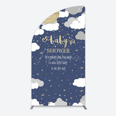 Aperturee - Aperturee Twinkle Moonlight Night Baby Shower Half Moon Arch Backdrop