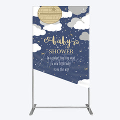Aperturee - Aperturee Twinkle Moonlight Night Baby Shower Rectangle Backdrop