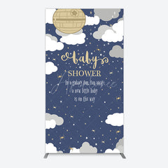 Aperturee - Aperturee Twinkle Moonlight Night Baby Shower Rectangle Backdrop