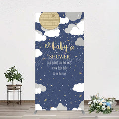 Aperturee - Aperturee Twinkle Moonlight Night Baby Shower Rectangle Backdrop