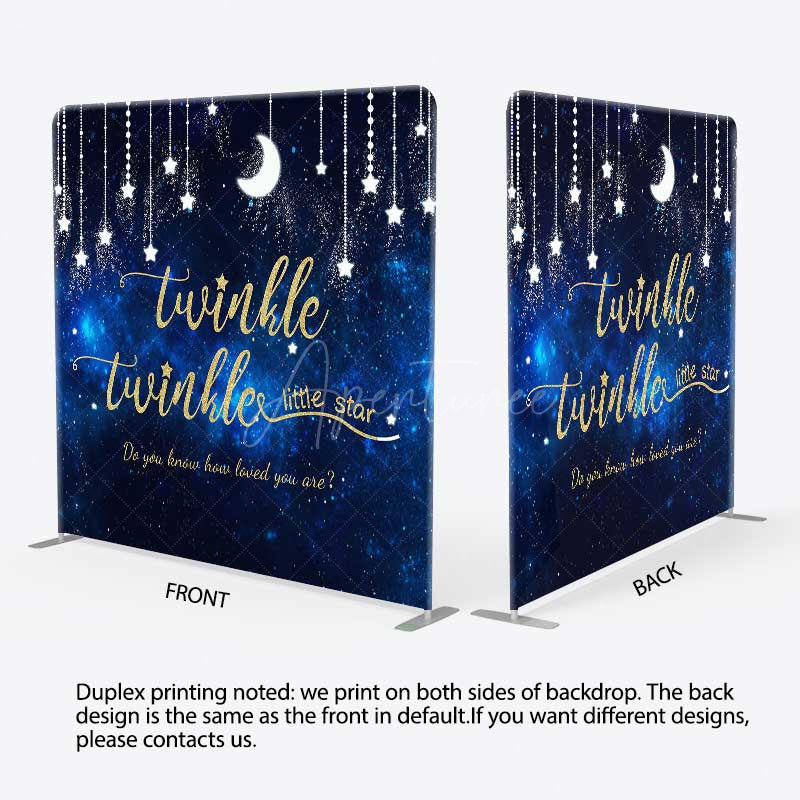 Aperturee - Aperturee Twinkle Star Galaxy Moon Baby Shower Tension Backdrop