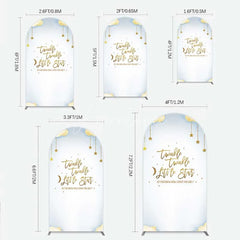 Aperturee - Aperturee Twinkle Twinkle Little Star Arch Backdrop Gold Moon and Clouds Baby Shower Decoration