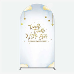 Aperturee - Aperturee Twinkle Twinkle Little Star Arch Backdrop Gold Moon and Clouds Baby Shower Decoration