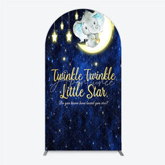 Aperturee - Aperturee Twinkle Twinkle Little Star Elephant Arch Backdrop Moon and Stars Baby Shower Party Cover