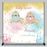 Aperturee - Aperturee Twins Pumpkin Carriage Custom Baby Shower Backdrop