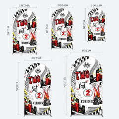 Aperturee - Aperturee Two Fast 2 Curious Racing Birthday Arch Backdrop
