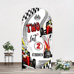 Aperturee - Aperturee Two Fast 2 Curious Racing Birthday Arch Backdrop