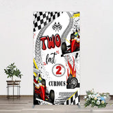 Aperturee - Aperturee Two Fast 2 Curious Racing Birthday Rectangle Backdrop