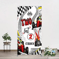 Aperturee - Aperturee Two Fast 2 Curious Racing Birthday Rectangle Backdrop