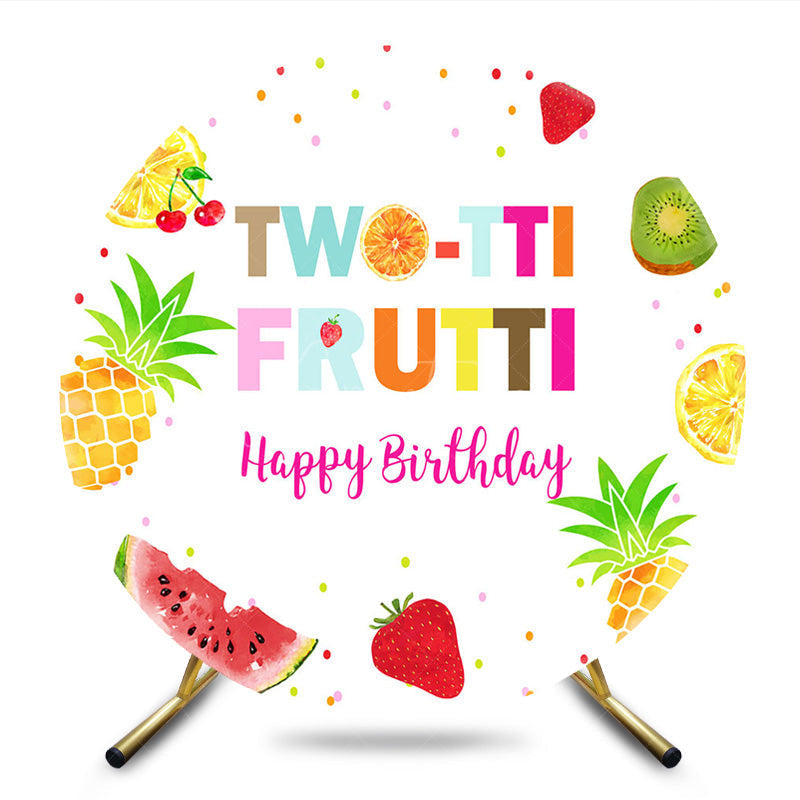 Aperturee - Aperturee Two Frutti Kids Birthday Summer Round Backdrop