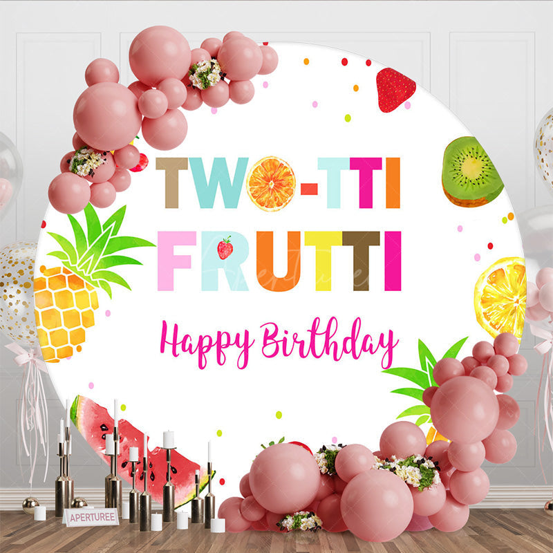 Aperturee - Aperturee Two Frutti Kids Birthday Summer Round Backdrop