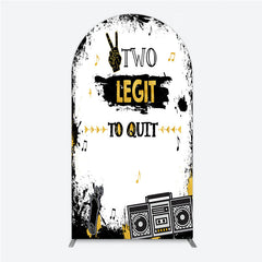 Aperturee Aperturee Two Legit to Quit Birthday Arch Backdrop Second Bday Hip Hop Party Banner 90s Retro Boombox Photo Prop Decor
