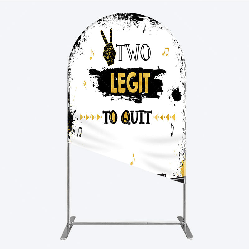 Aperturee Aperturee Two Legit to Quit Birthday Arch Backdrop Second Bday Hip Hop Party Banner 90s Retro Boombox Photo Prop Decor