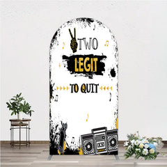 Aperturee Aperturee Two Legit to Quit Birthday Arch Backdrop Second Bday Hip Hop Party Banner 90s Retro Boombox Photo Prop Decor