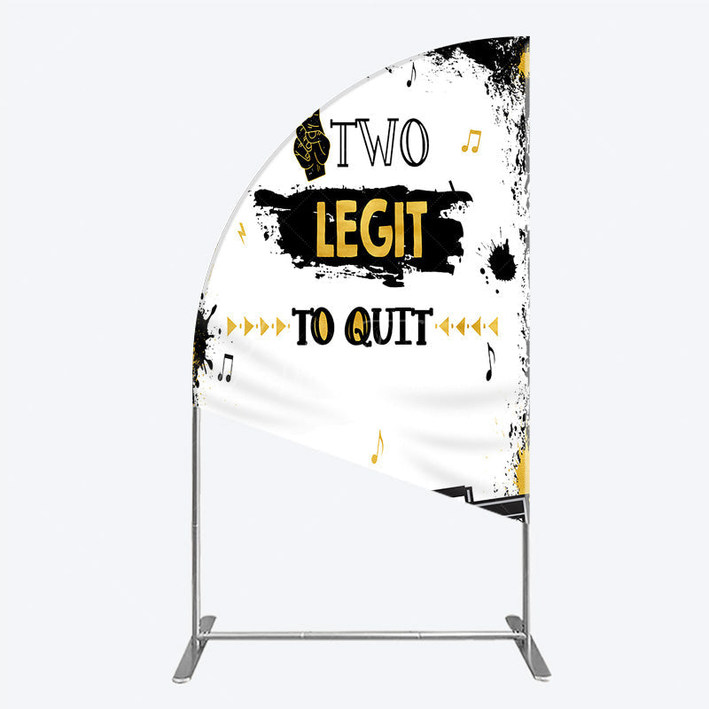 Aperturee Aperturee Two Legit to Quit Birthday Half Moon Arch Backdrop Second Bday Hip Hop Party Banner 90s Retro Boombox Photo Prop Decor