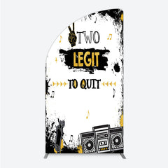 Aperturee Aperturee Two Legit to Quit Birthday Half Moon Arch Backdrop Second Bday Hip Hop Party Banner 90s Retro Boombox Photo Prop Decor