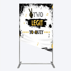 Aperturee Aperturee Two Legit to Quit Birthday Rectangle Backdrop Second Bday Hip Hop Party Banner 90s Retro Boombox Photo Prop Decor