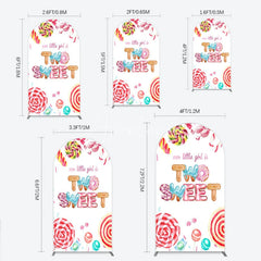 Aperturee - Aperturee Two Sweet Birthday Arch Backdrop Watercolor Donut Candy Party Decoration Girl 2nd Birthday Background