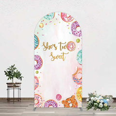 Aperturee Aperturee Two Sweet Donut Pink Girl Birthday Arch Backdrop