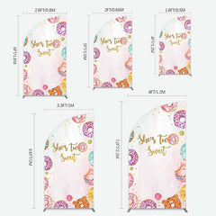 Aperturee Aperturee Two Sweet Donut Pink Girl Birthday Half Moon Arch Backdrop