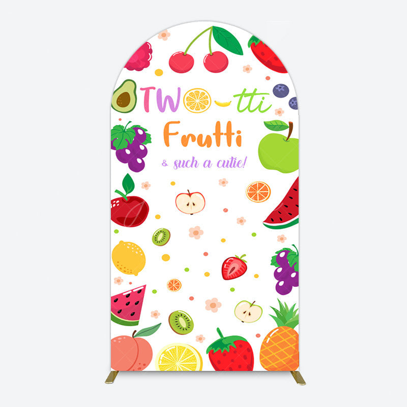 Aperturee - Aperturee Two Tti Frutti Such A Cutie Birthday Arch Backdrop