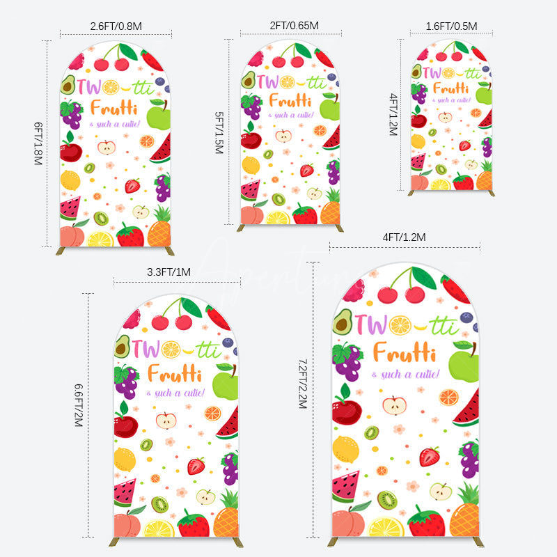 Aperturee - Aperturee Two Tti Frutti Such A Cutie Birthday Arch Backdrop