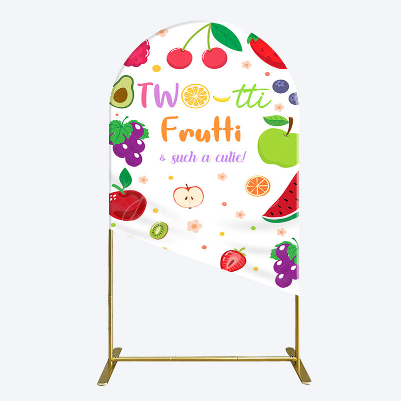 Aperturee - Aperturee Two Tti Frutti Such A Cutie Birthday Arch Backdrop