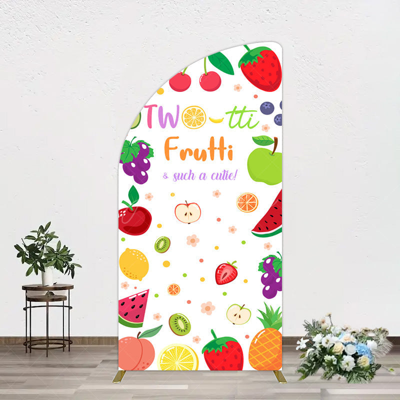 Aperturee - Aperturee Two Tti Frutti Such A Cutie Birthday Half Moon Arch Backdrop