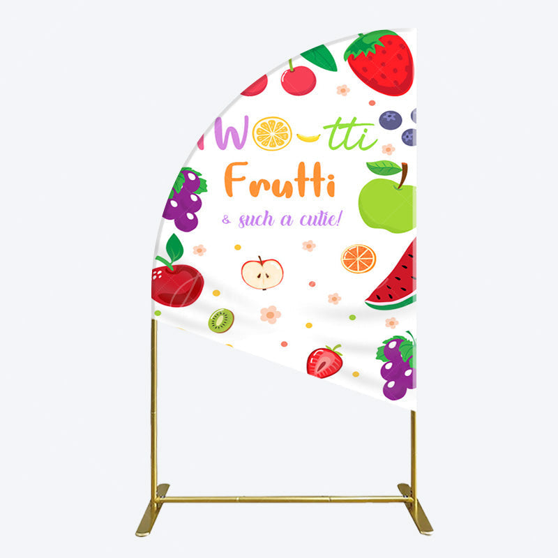 Aperturee - Aperturee Two Tti Frutti Such A Cutie Birthday Half Moon Arch Backdrop