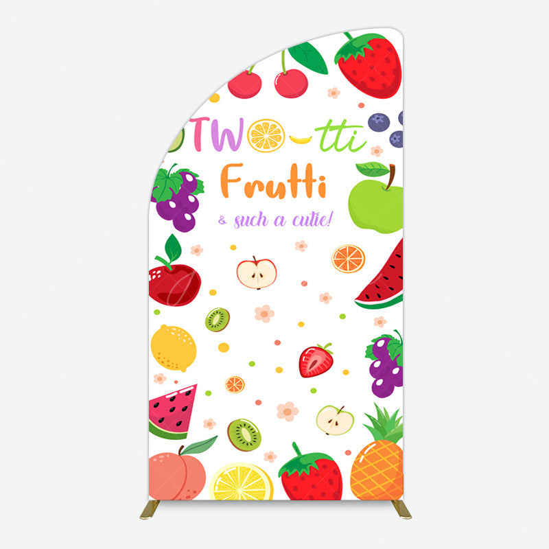 Aperturee - Aperturee Two Tti Frutti Such A Cutie Birthday Half Moon Arch Backdrop