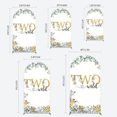 Aperturee - Aperturee Two Wild Animals Boy Birthday Arch Backdrop