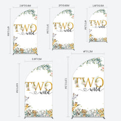 Aperturee - Aperturee Two Wild Animals Boy Birthday Half Moon Arch Backdrop