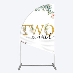 Aperturee - Aperturee Two Wild Animals Boy Birthday Half Moon Arch Backdrop