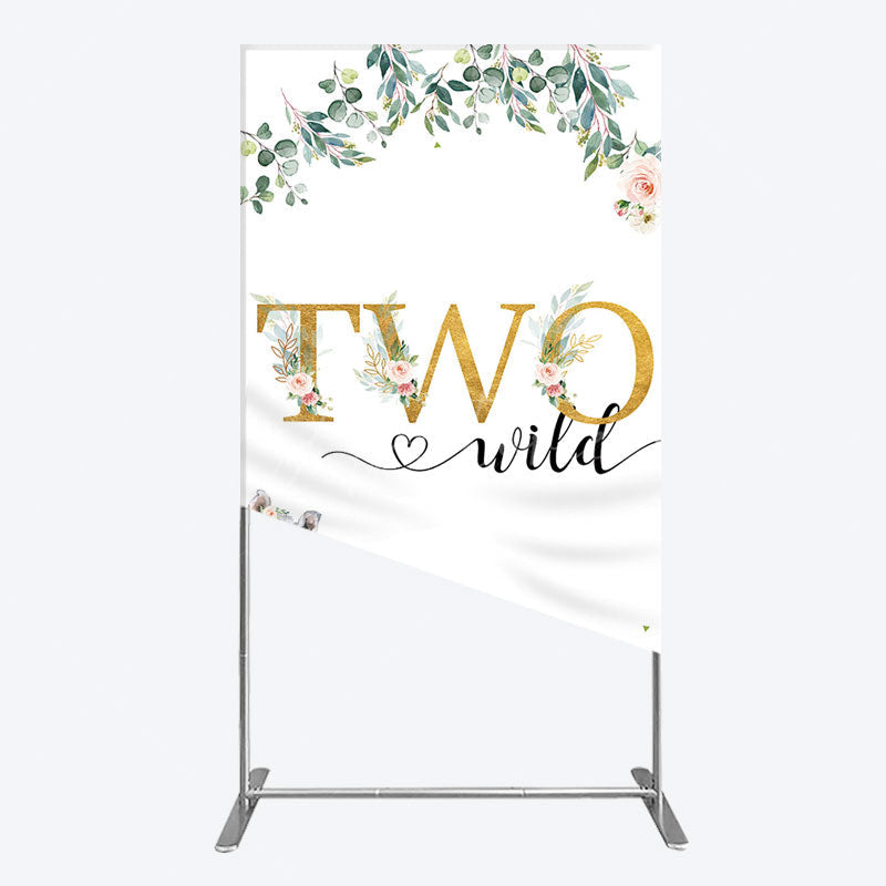 Aperturee - Aperturee Two Wild Animals Boy Birthday Rectangle Backdrop