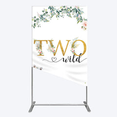 Aperturee - Aperturee Two Wild Animals Boy Birthday Rectangle Backdrop