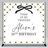 Aperturee - Aperturee Tying Up Black Bow Custom Name 30th Birthday Backdrop