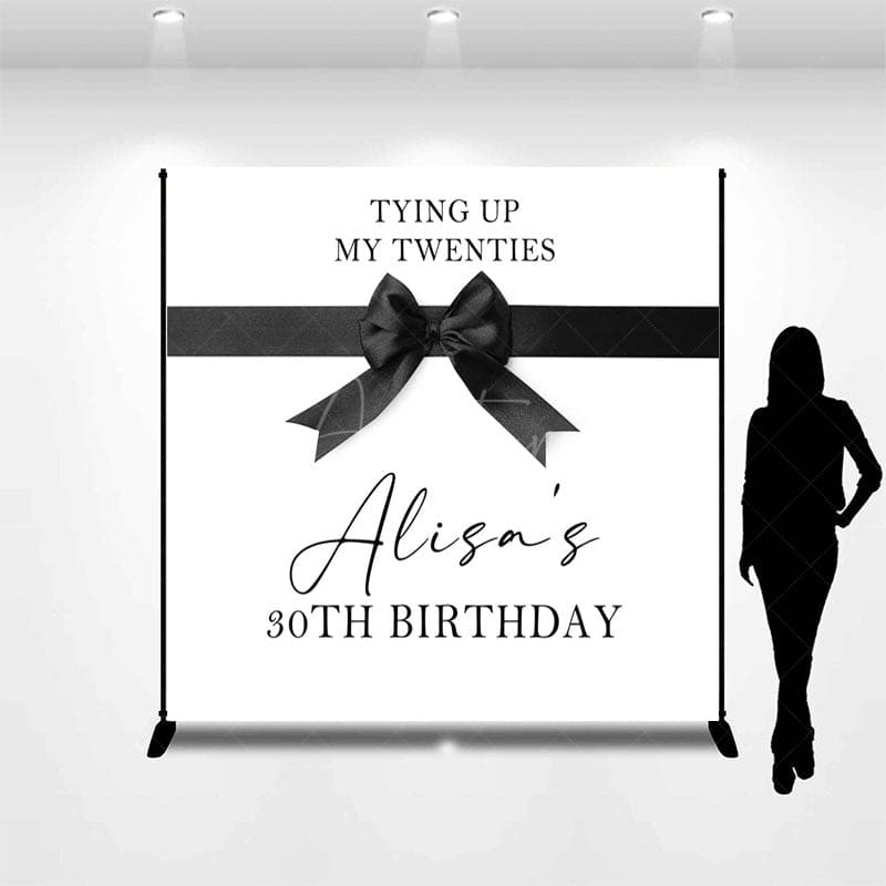 Aperturee - Aperturee Tying Up My Twenties Custom 30th Birthday Backdrop