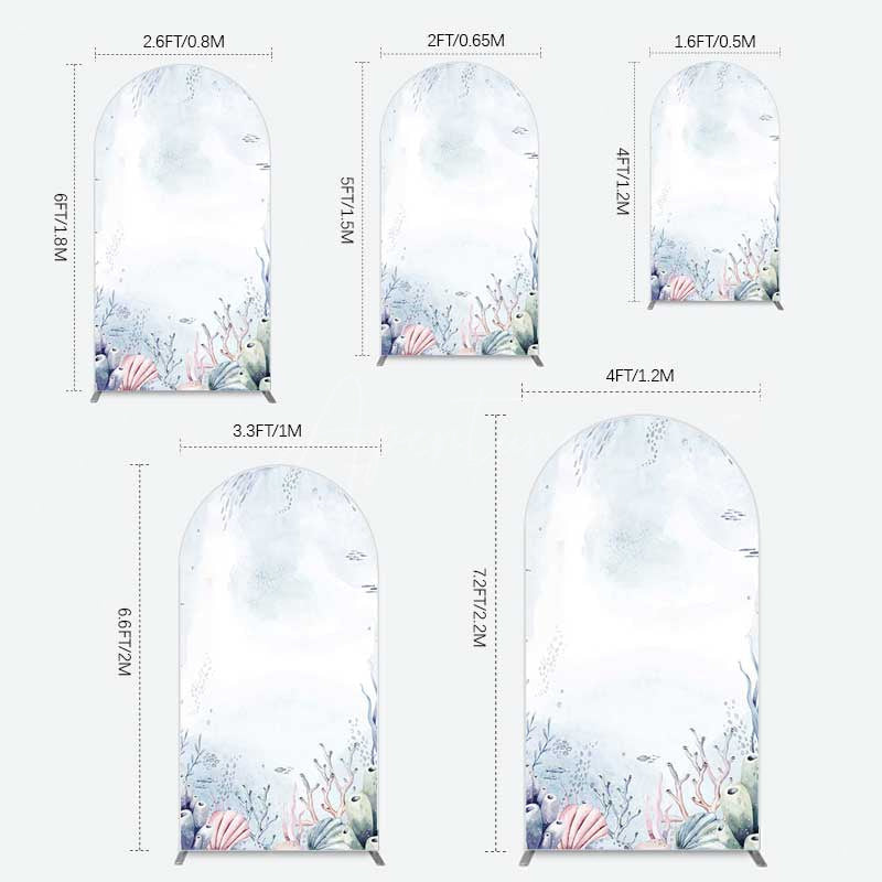 Aperturee Aperturee Under Sea Coral Birthday Party Arch Backdrop