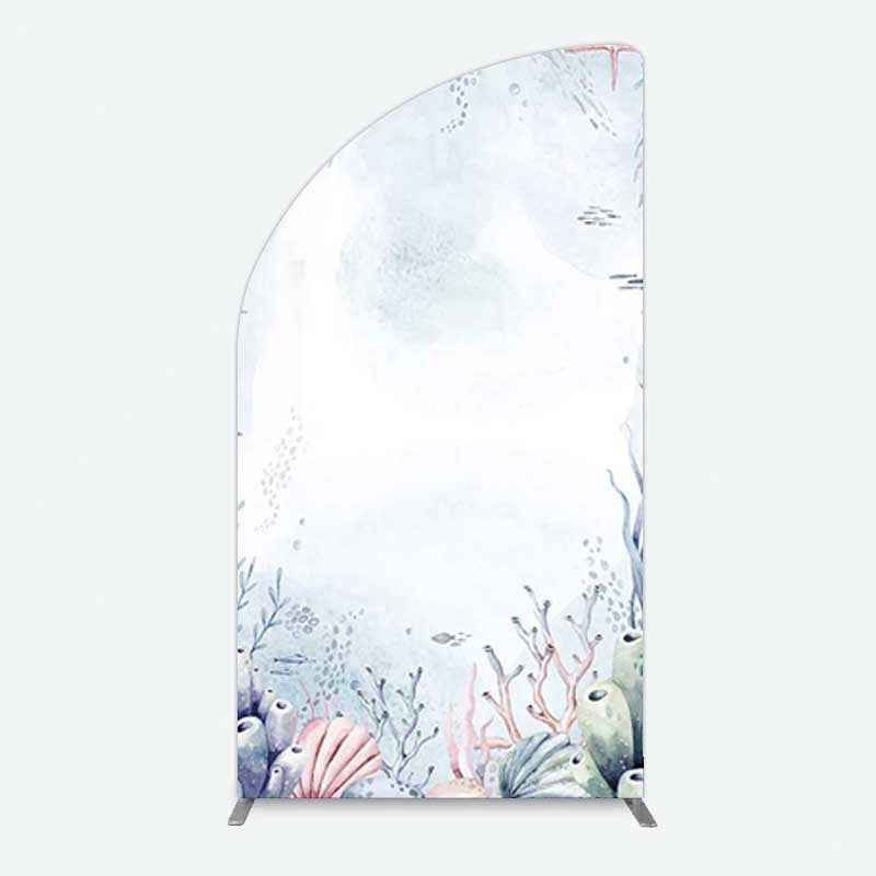 Aperturee Aperturee Under Sea Coral Birthday Party Half Moon Arch Backdrop