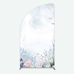 Aperturee Aperturee Under Sea Coral Birthday Party Half Moon Arch Backdrop