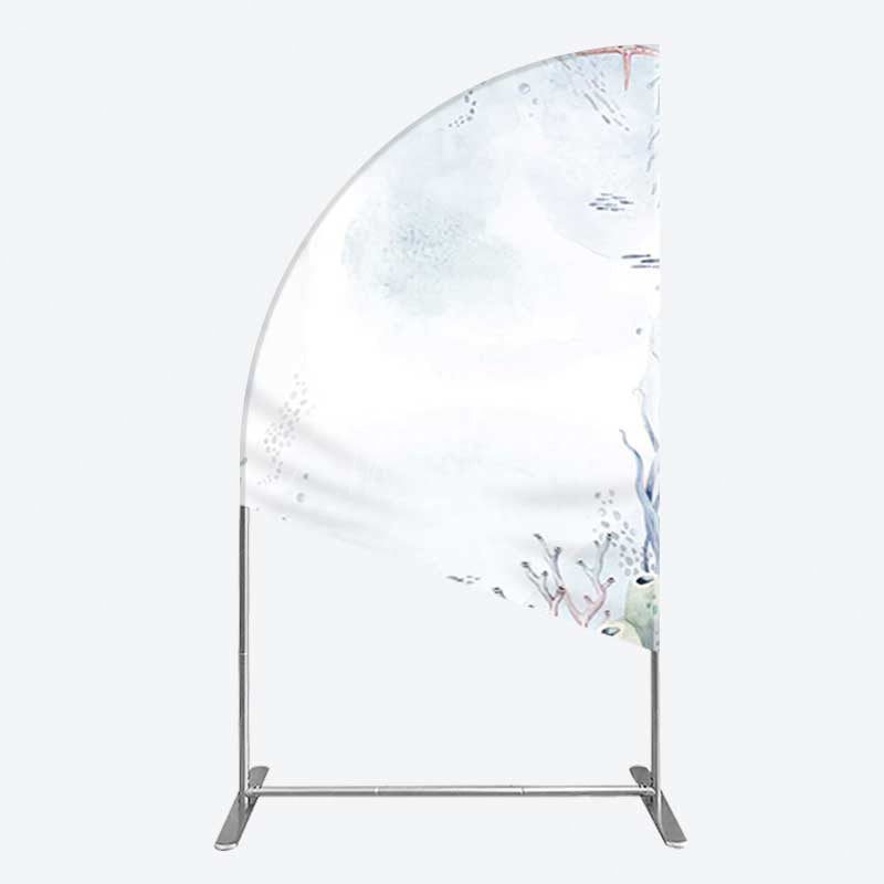 Aperturee Aperturee Under Sea Coral Birthday Party Half Moon Arch Backdrop