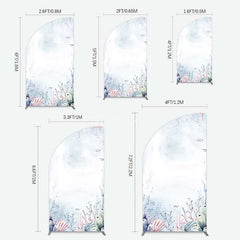 Aperturee Aperturee Under Sea Coral Birthday Party Half Moon Arch Backdrop