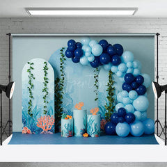 Aperturee - Aperturee Under The Sea Balloon Arched Cake Smash Backdrop