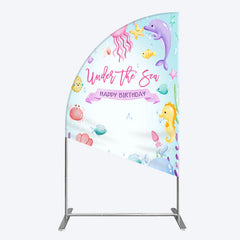 Aperturee - Aperturee Under The Sea Birthday Girl Party Half Moon Arch Backdrop