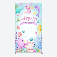 Aperturee - Aperturee Under The Sea Birthday Girl Party Rectangle Backdrop