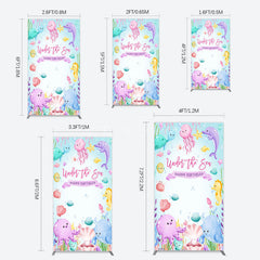 Aperturee - Aperturee Under The Sea Birthday Girl Party Rectangle Backdrop